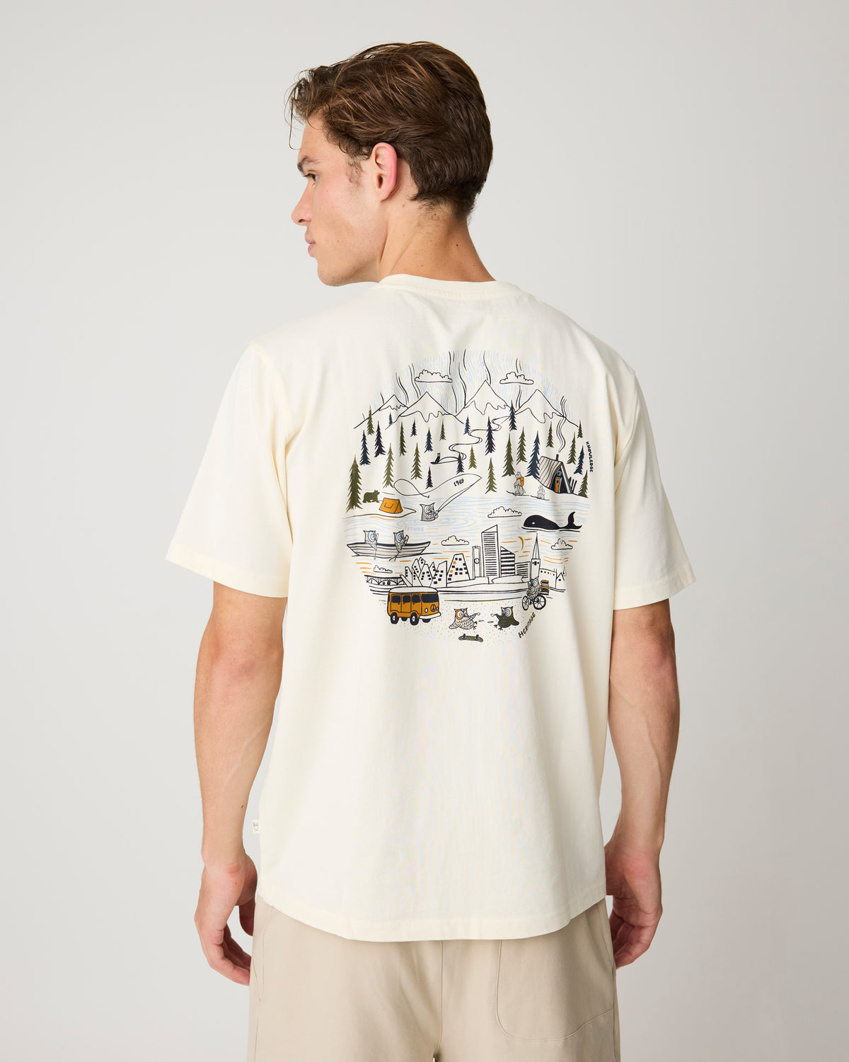 Back print t-shirt - Egret