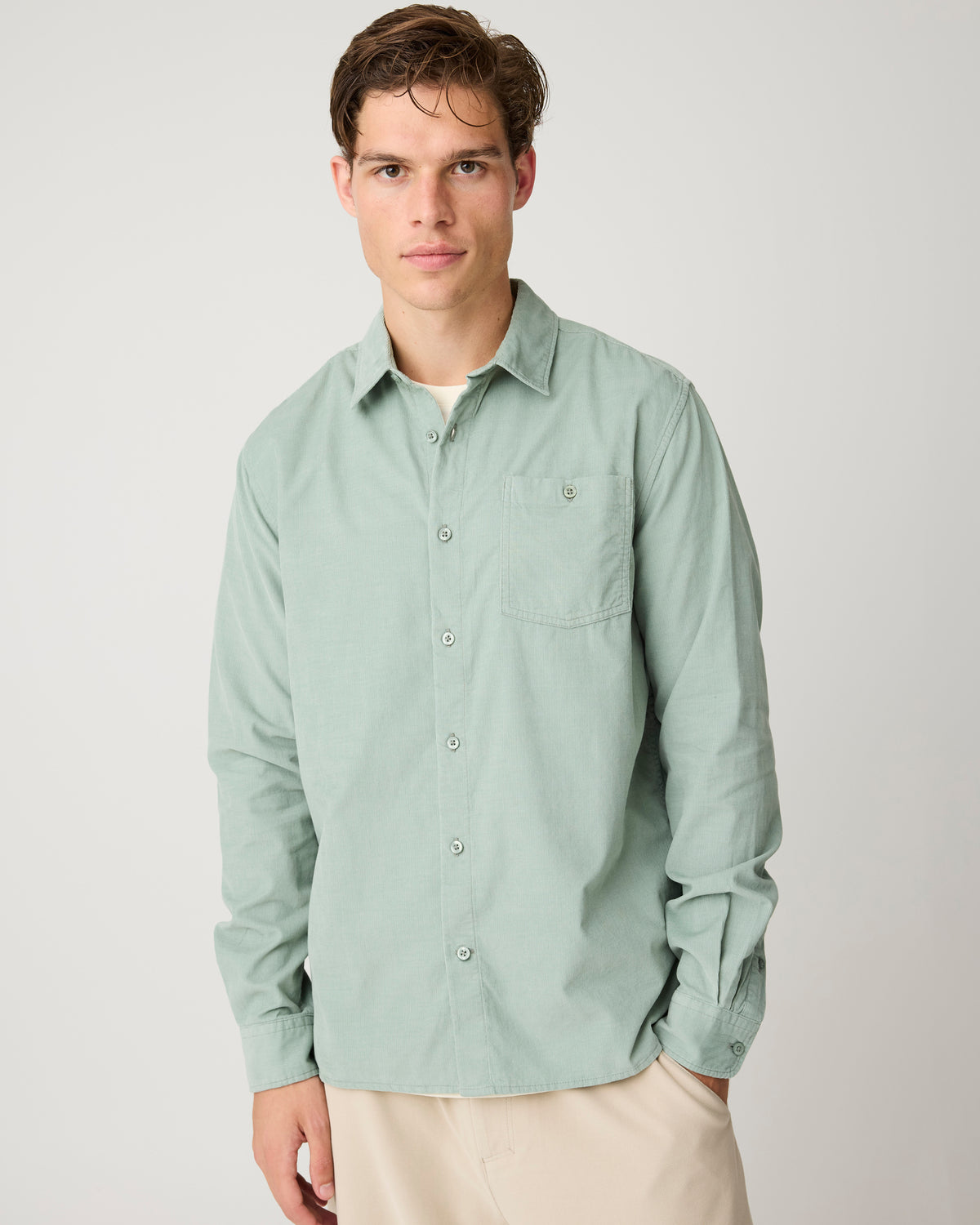Regular fit corduroy shirt - Lily Pad
