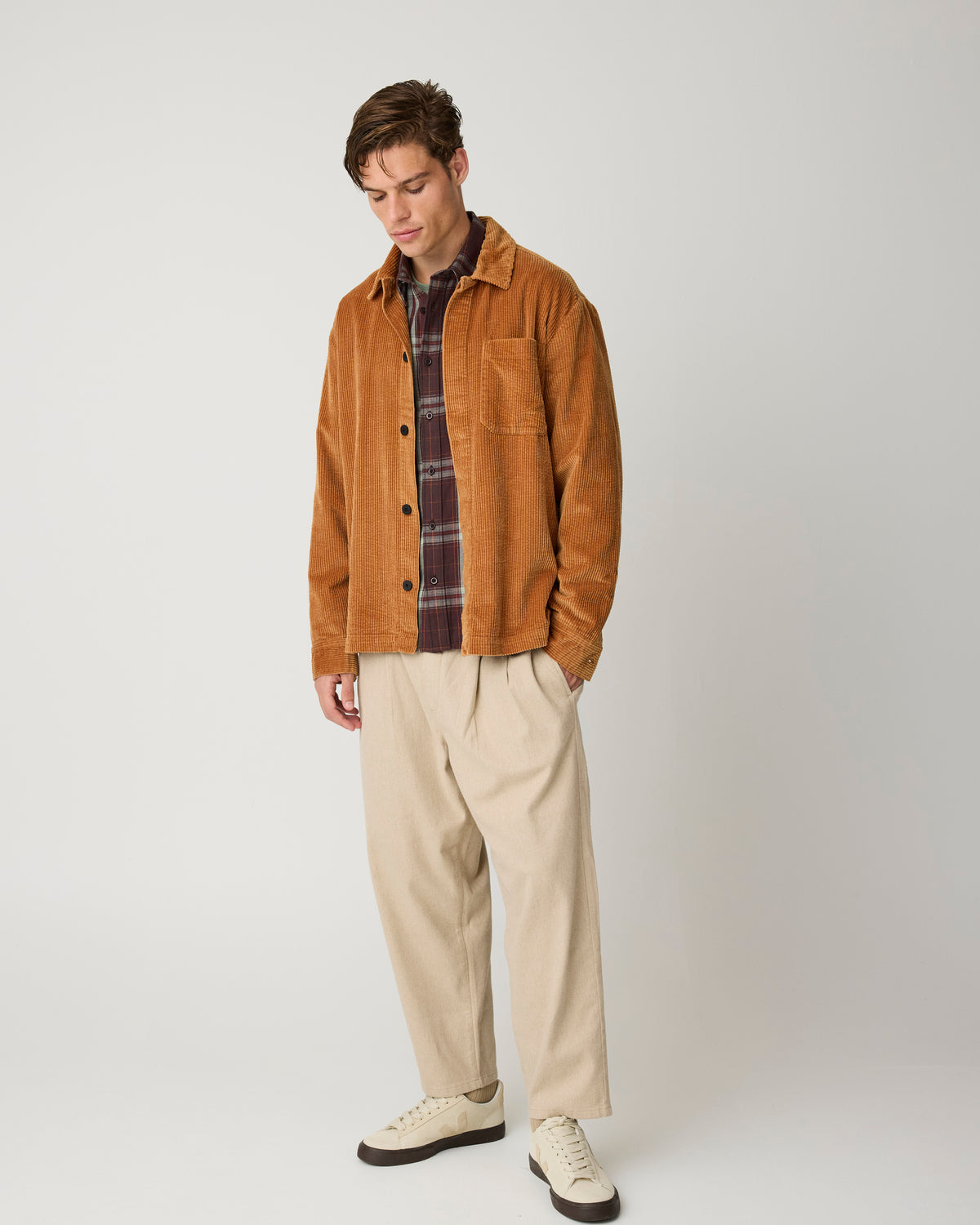 Dune regular check flannel shirt - Dark Brown check
