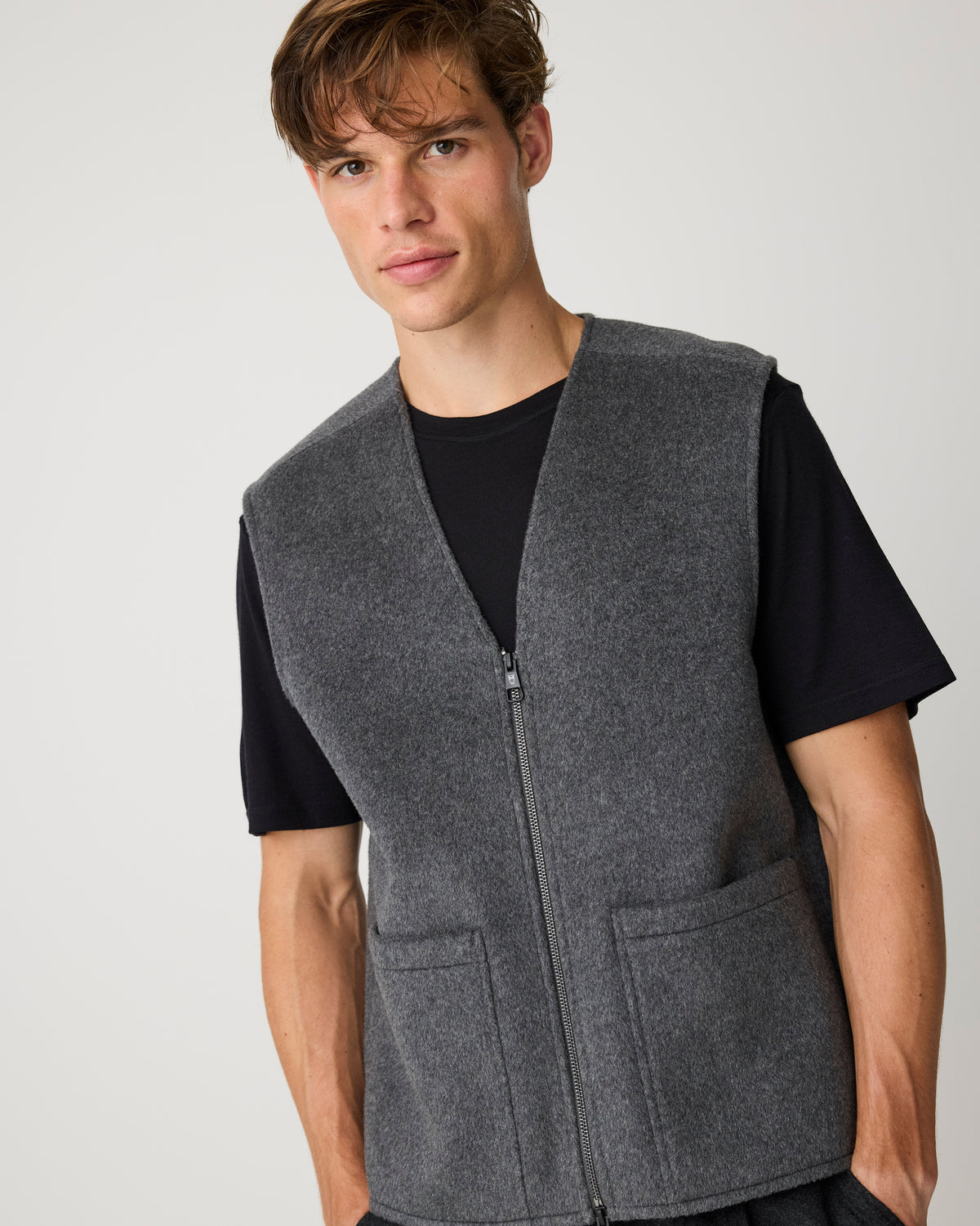 Wool vest - Dark Grey Melange