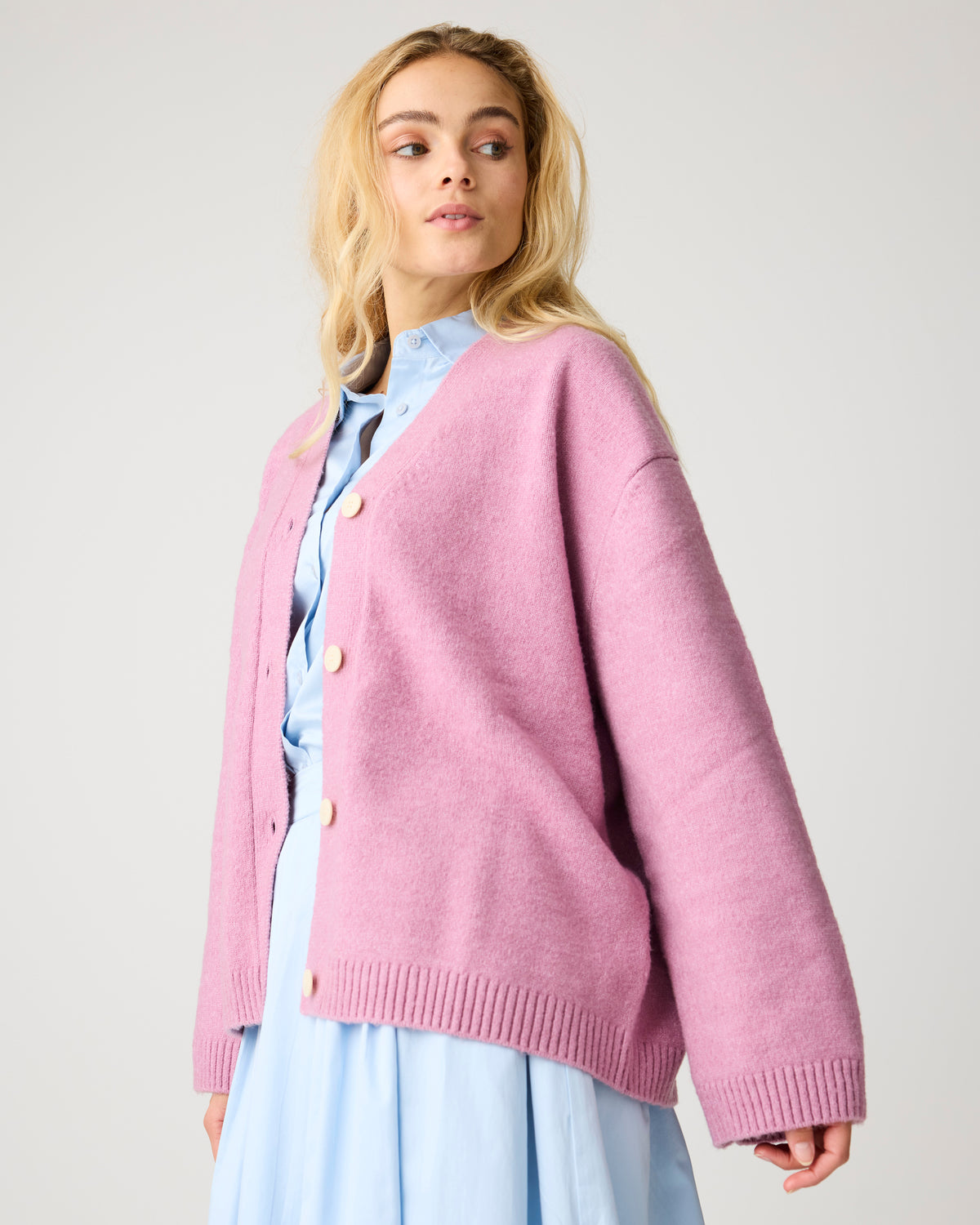Soufflé yarn cardigan - Orchid Haze