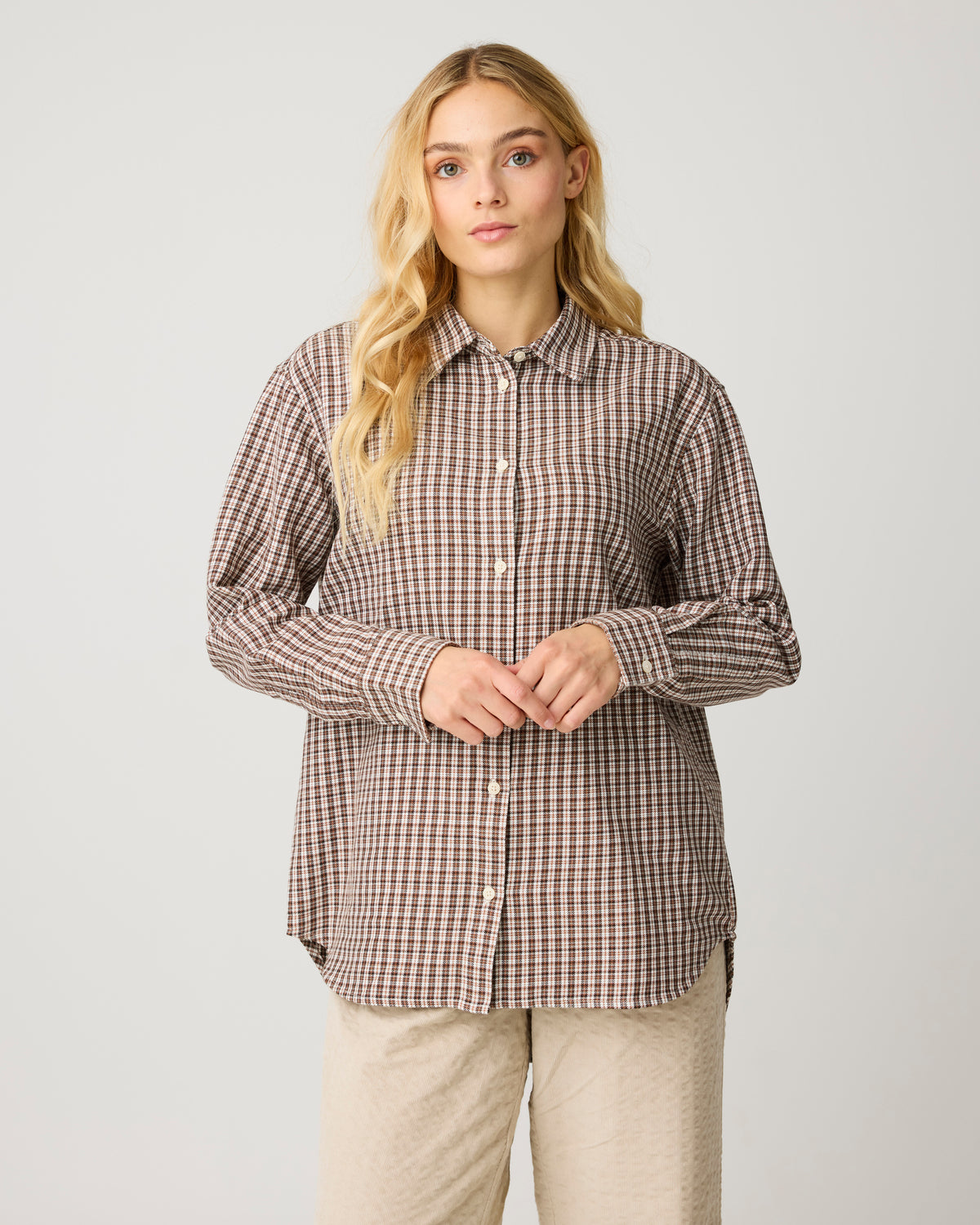 Relaxed check shirt - Brown check