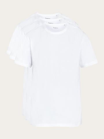 KnowledgeCotton Apparel - MEN 3-pack core t-shirt T-shirts 1010 Bright White