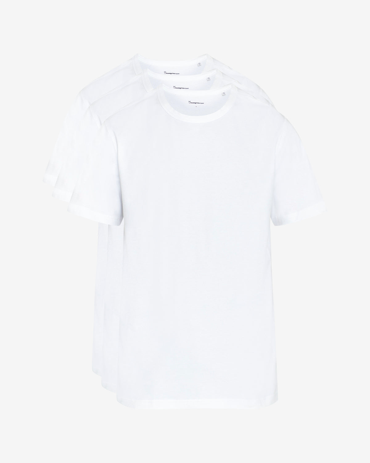 KnowledgeCotton Apparel - MEN 3-pack t-shirt T-shirts 1010 Bright White