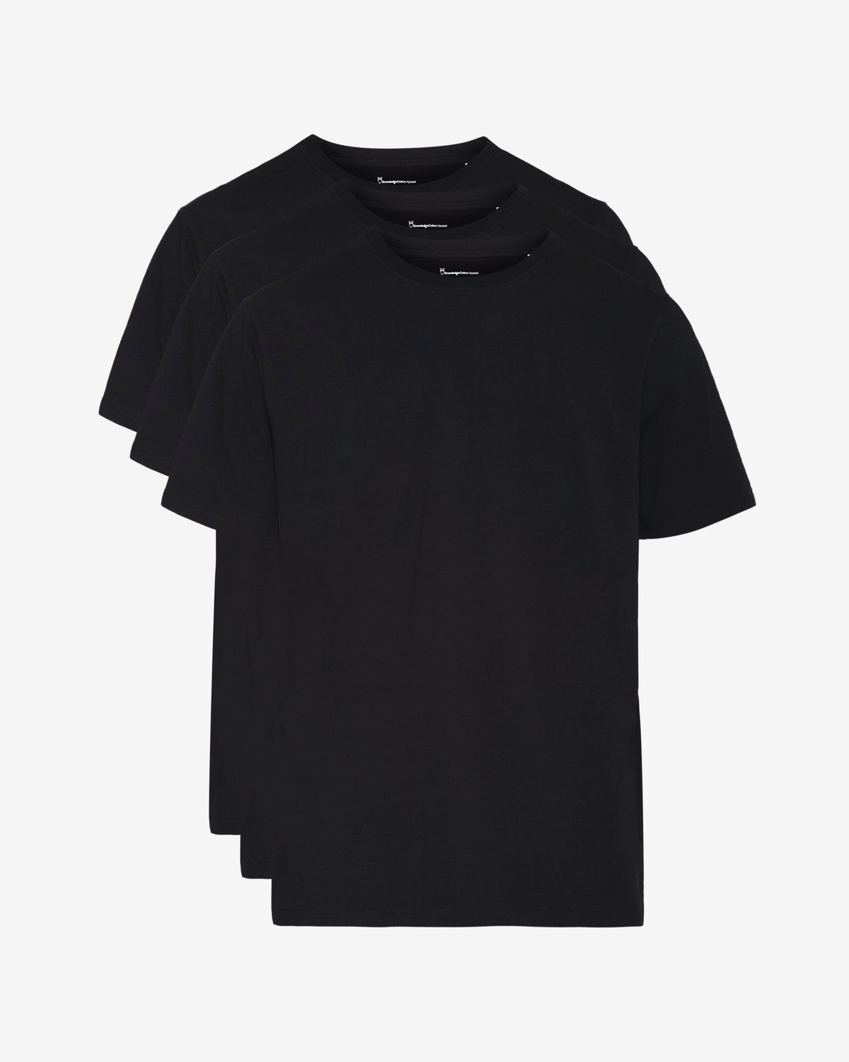 KnowledgeCotton Apparel - MEN 3-pack t-shirt T-shirts 1300 Black Jet