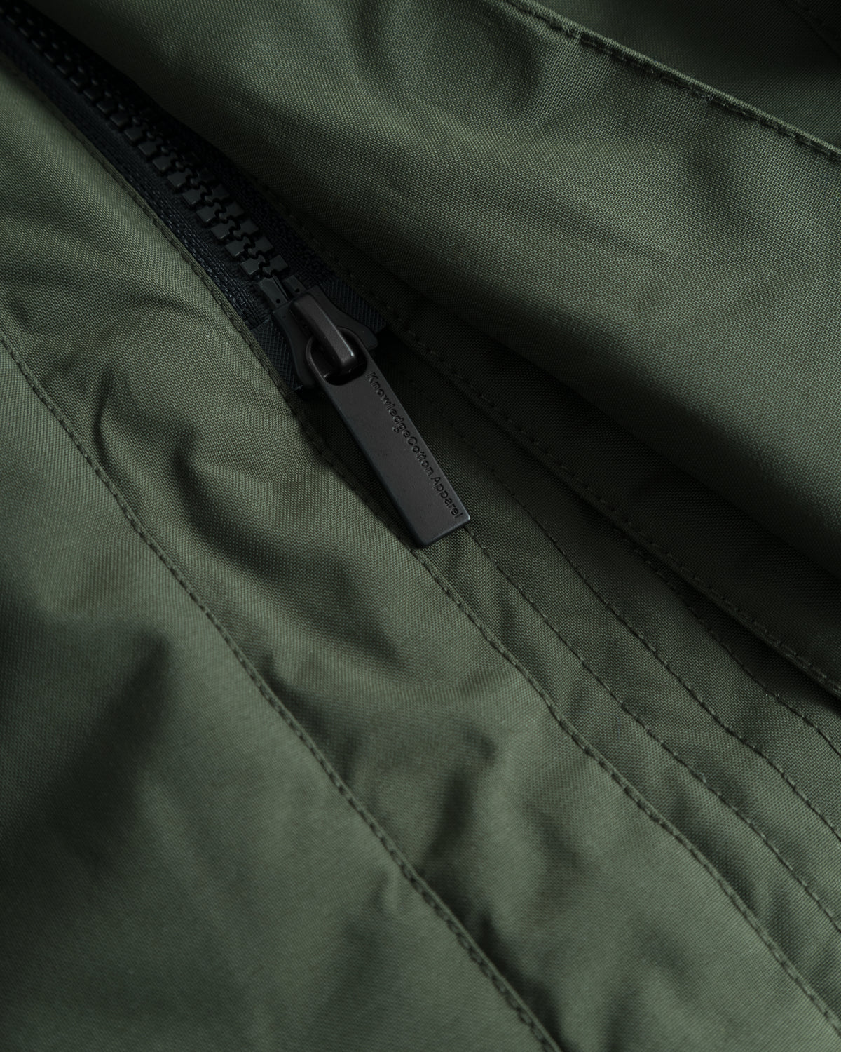 KnowledgeCotton Apparel - MEN APEX CANVAS™ long padded coat Jackets 1090 Forest Night