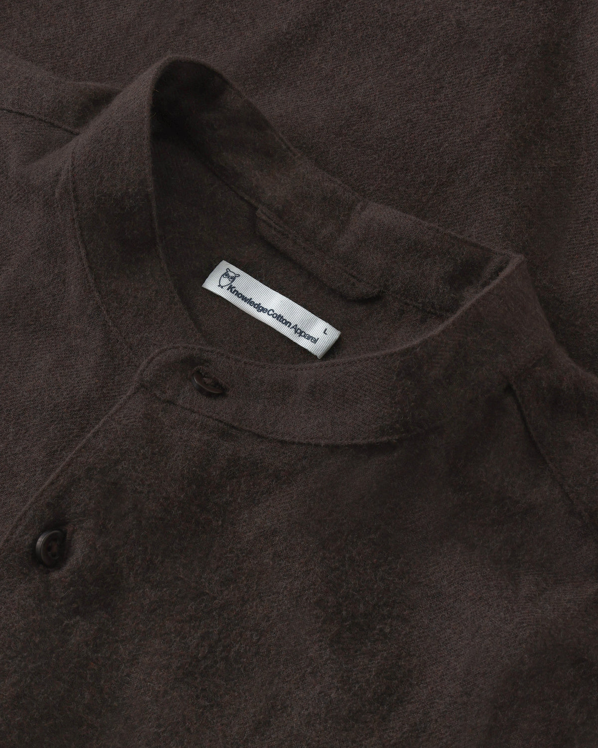 KnowledgeCotton Apparel - MEN Arch regular flannel shirt Shirts 1487 Chocolate Torte