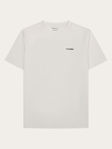 KnowledgeCotton Apparel - MEN Back print t-shirt T-shirts 1387 Egret