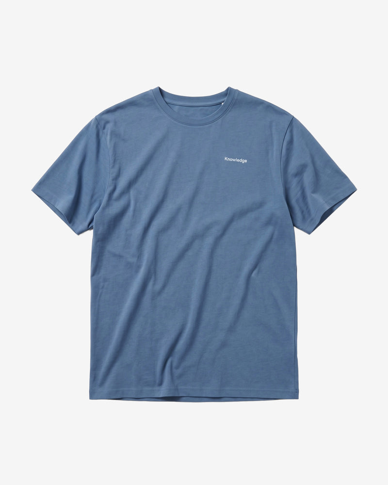 KnowledgeCotton Apparel - MEN Back print t-shirt T-shirts 1226 Vintage Indigo
