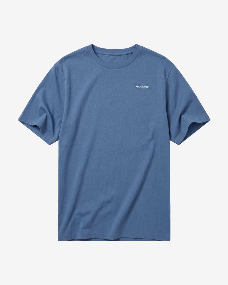 KnowledgeCotton Apparel - MEN Back print t-shirt T-shirts 1226 Vintage Indigo