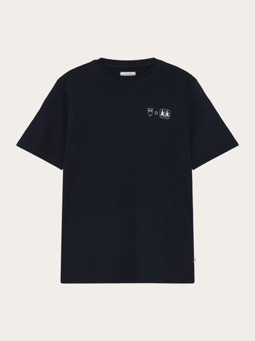 KnowledgeCotton Apparel - MEN Back print t-shirt T-shirts 1412 Night Sky