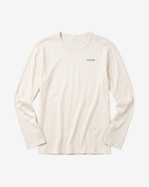 KnowledgeCotton Apparel - MEN Badge long sleeve Long Sleeves 1387 Egret