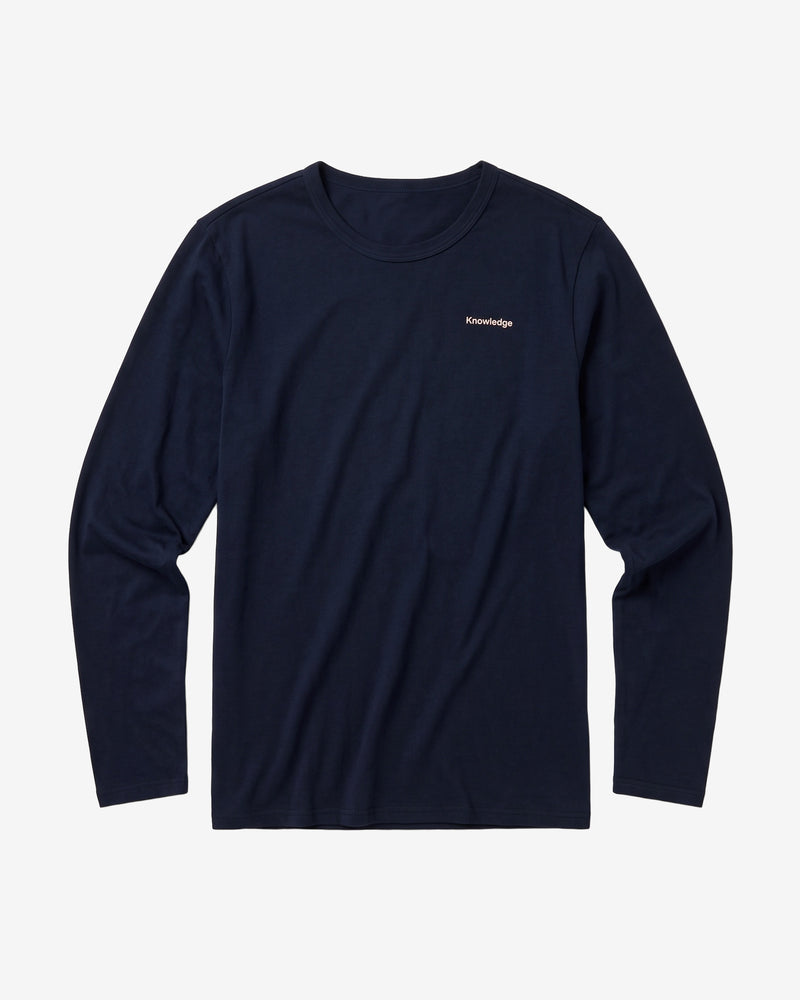 KnowledgeCotton Apparel - MEN Badge long sleeve Long Sleeves 1412 Night Sky