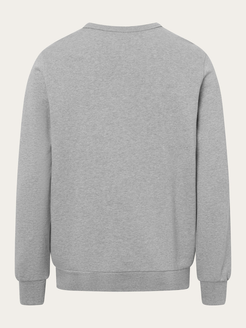 KnowledgeCotton Apparel - MEN Basic badge sweat Sweats 1012 Grey Melange