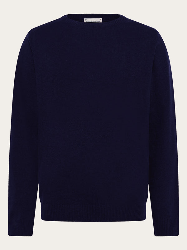 KnowledgeCotton Apparel - MEN Basic o-neck knit Knits 1001 Total Eclipse