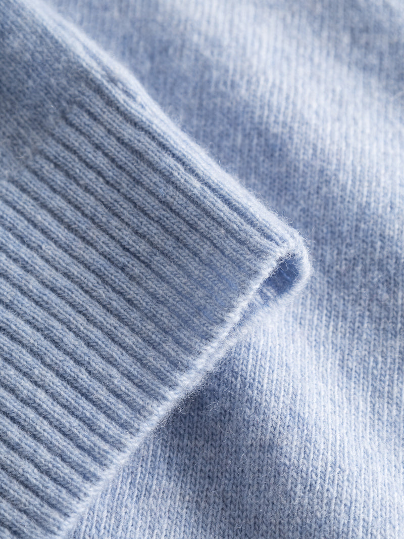 KnowledgeCotton Apparel - MEN Basic o-neck knit Knits 1322 Asley Blue