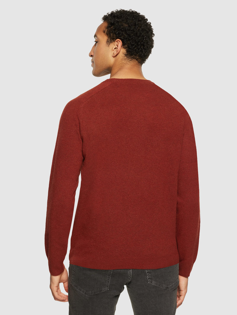 KnowledgeCotton Apparel - MEN Basic o-neck knit Knits 1478 Fired Brick