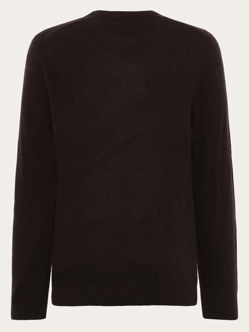 KnowledgeCotton Apparel - MEN Basic o-neck knit Knits 1487 Chocolate Torte