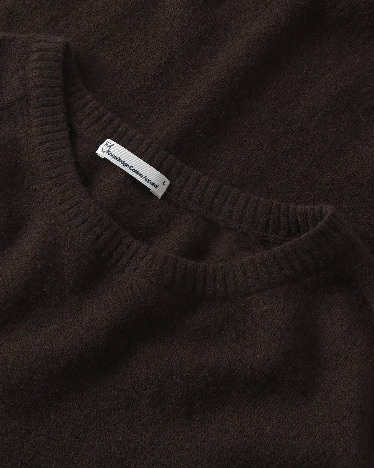 KnowledgeCotton Apparel - MEN Basic o-neck knit Knits 1487 Chocolate Torte
