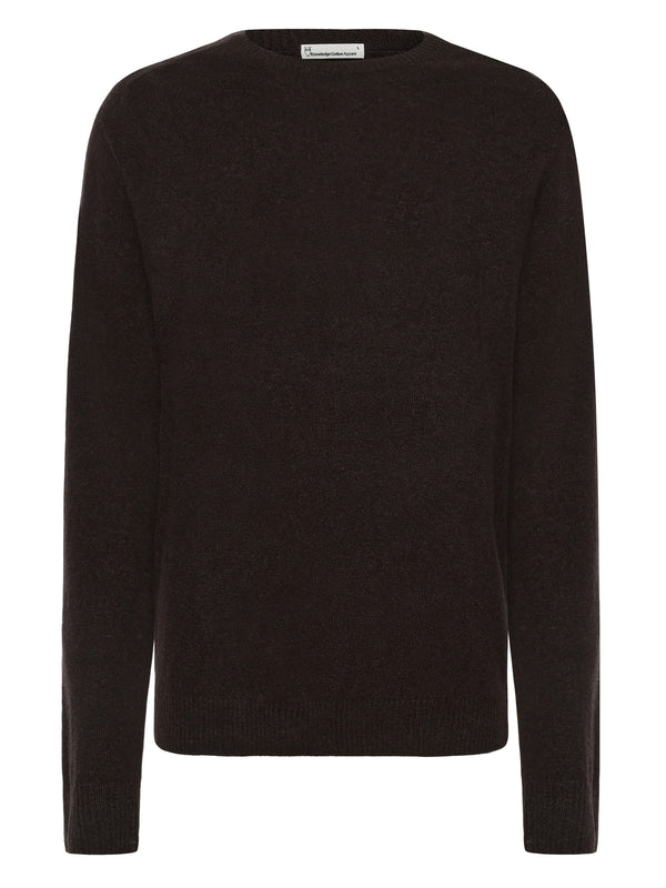 KnowledgeCotton Apparel - MEN Basic o-neck knit Knits 1487 Chocolate Torte