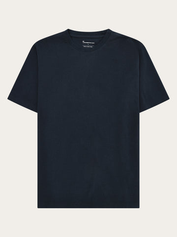 KnowledgeCotton Apparel - MEN Basic t-shirt T-shirts 1001 Total Eclipse