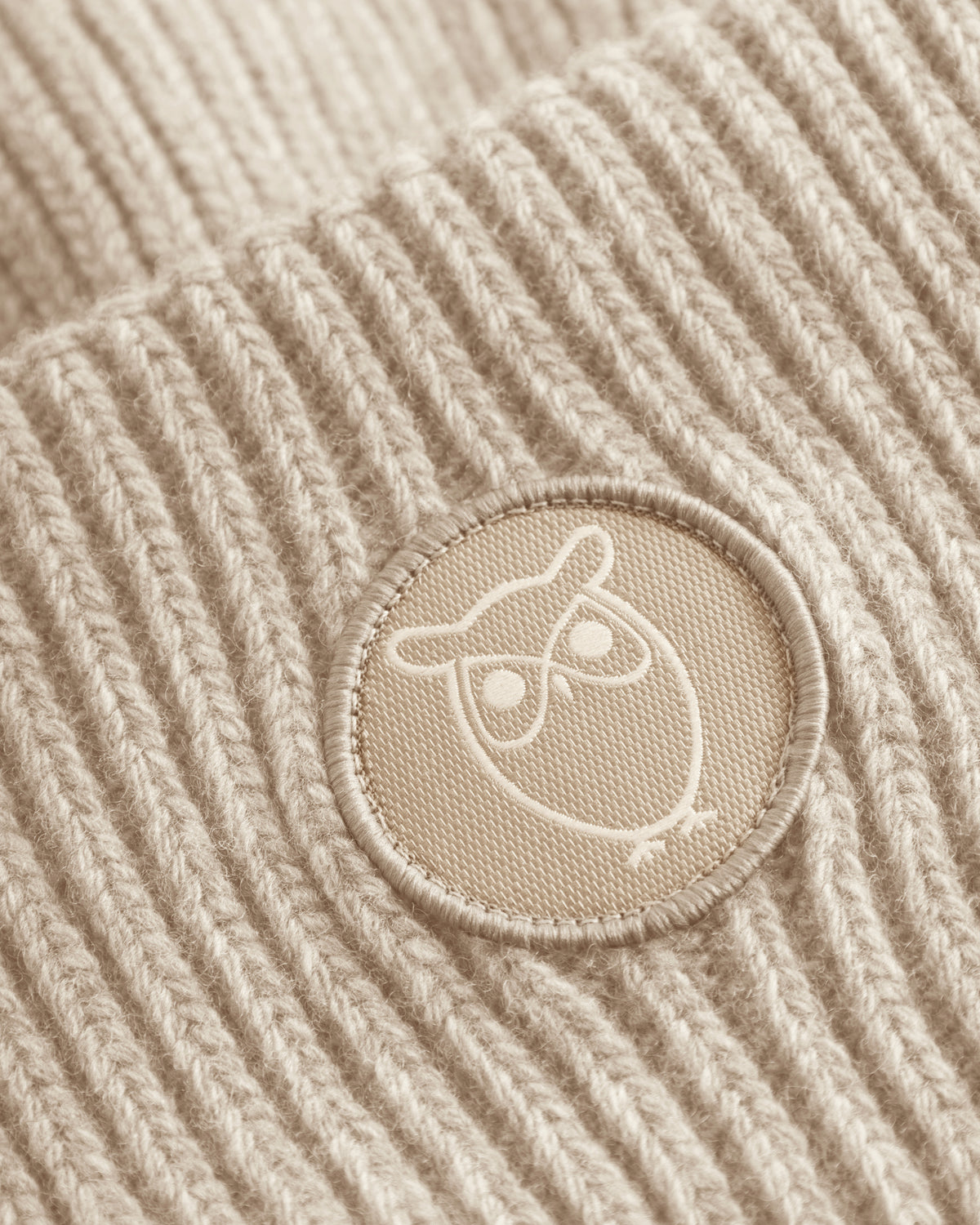 KnowledgeCotton Apparel - UNI Big rib beanie Hats 1074 Nature Melange