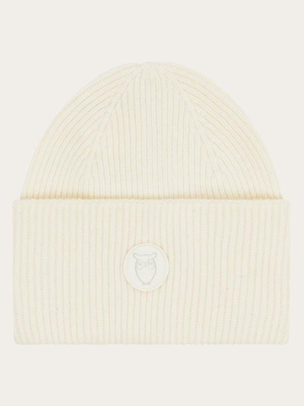 KnowledgeCotton Apparel - UNI Big rib beanie Hats 1387 Egret