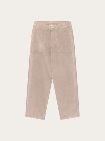KnowledgeCotton Apparel - WMN Bloom barrel corduroy pants Pants 1228 Light feather gray