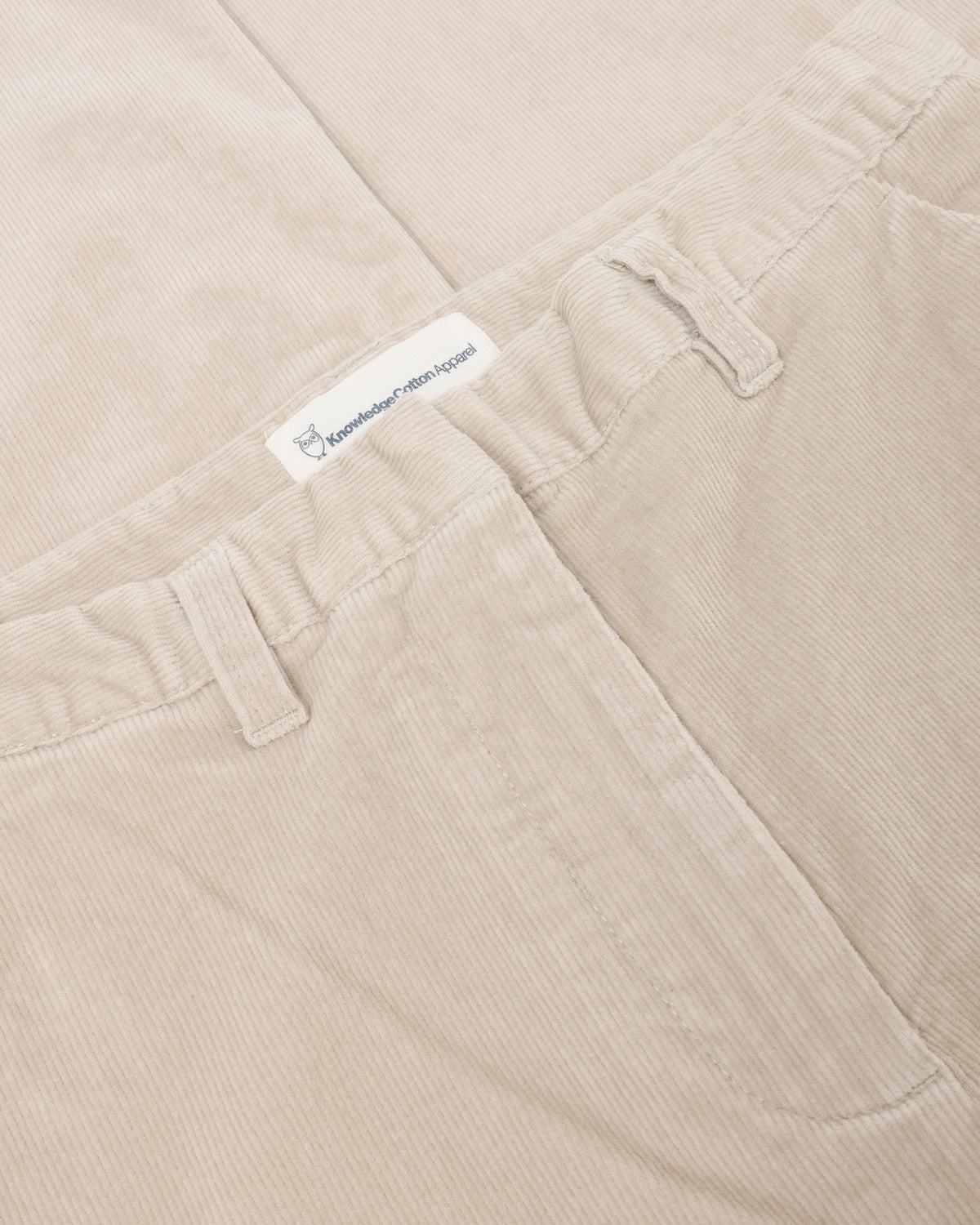 KnowledgeCotton Apparel - WMN Bora wide corduroy pant Pants 1228 Light feather gray