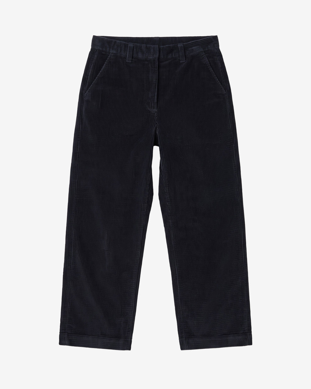 KnowledgeCotton Apparel - WMN Bora wide corduroy pants Pants 1300 Black Jet