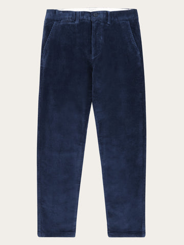 KnowledgeCotton Apparel - MEN CHUCK regular 8-wales corduroy chino pants Pants 1412 Night Sky