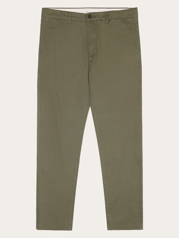 KnowledgeCotton Apparel - MEN CHUCK regular canvas pants - GOTS/Vegan Pants 1068 Burned Olive