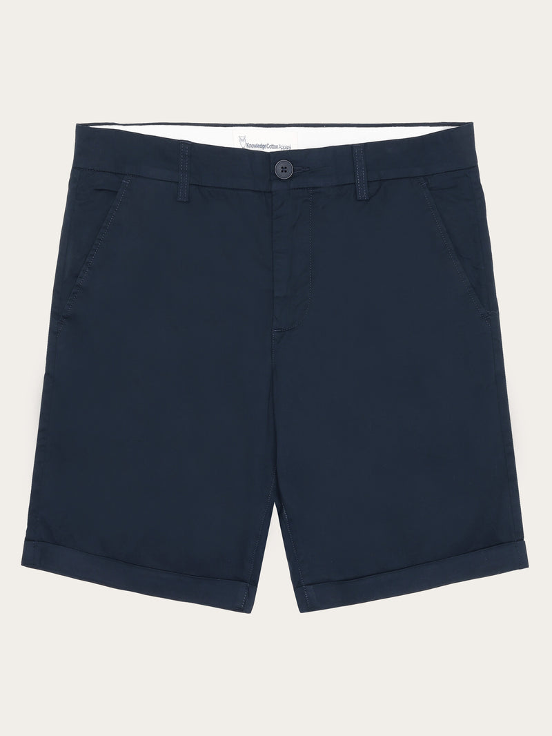 KnowledgeCotton Apparel - MEN CHUCK regular chino poplin shorts Shorts 1001 Total Eclipse