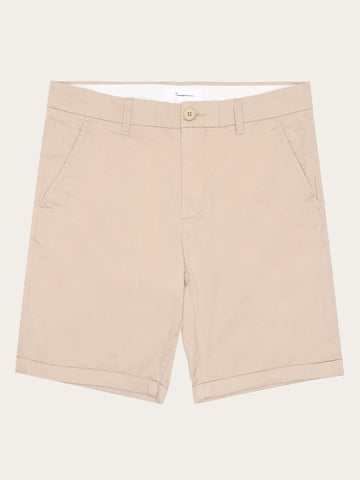 KnowledgeCotton Apparel - MEN CHUCK regular chino poplin shorts Shorts 1228 Light feather gray