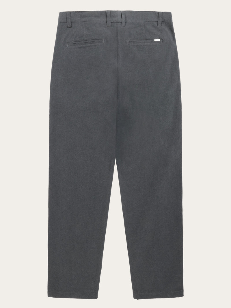 KnowledgeCotton Apparel - MEN CHUCK regular flannel chino pants Pants 1402 Gray Pinstripe