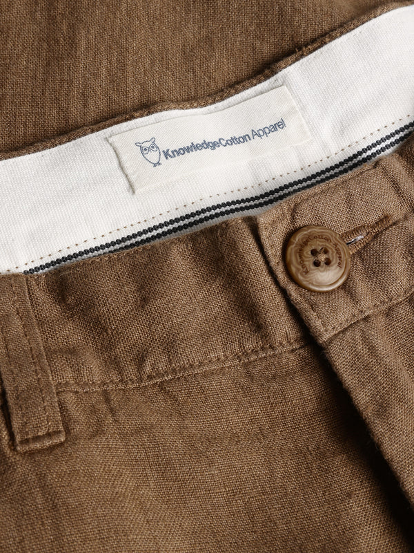 KnowledgeCotton Apparel - MEN CHUCK regular linen shorts - GOTS/Vegan Shorts 1019 Tuffet