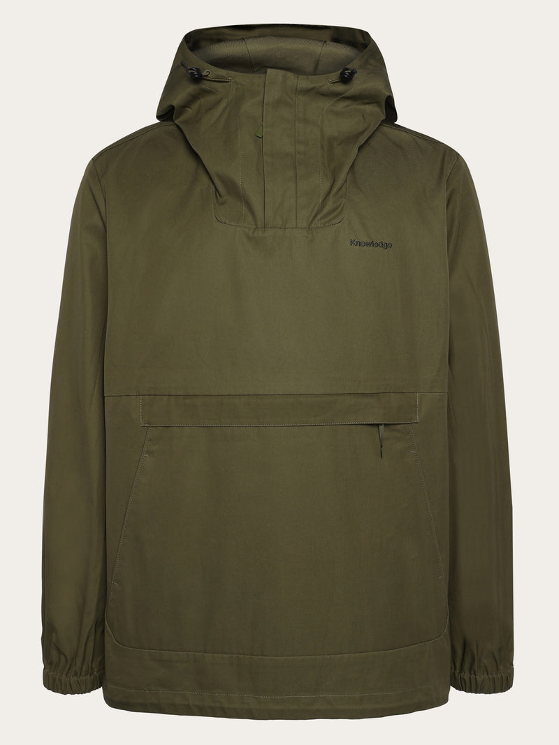 KnowledgeCotton Apparel - UNI Canvas anorak Jackets 1068 Burned Olive