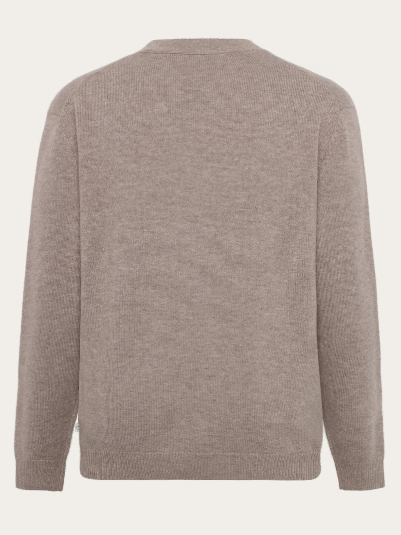 KnowledgeCotton Apparel - MEN Cashmere Cardigan Knit RWS Knits 1336 Kelp melange