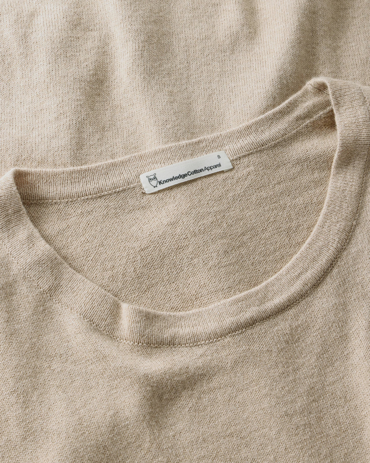 KnowledgeCotton Apparel - WMN Cashmere knit t-shirt Knits 1228 Light feather gray