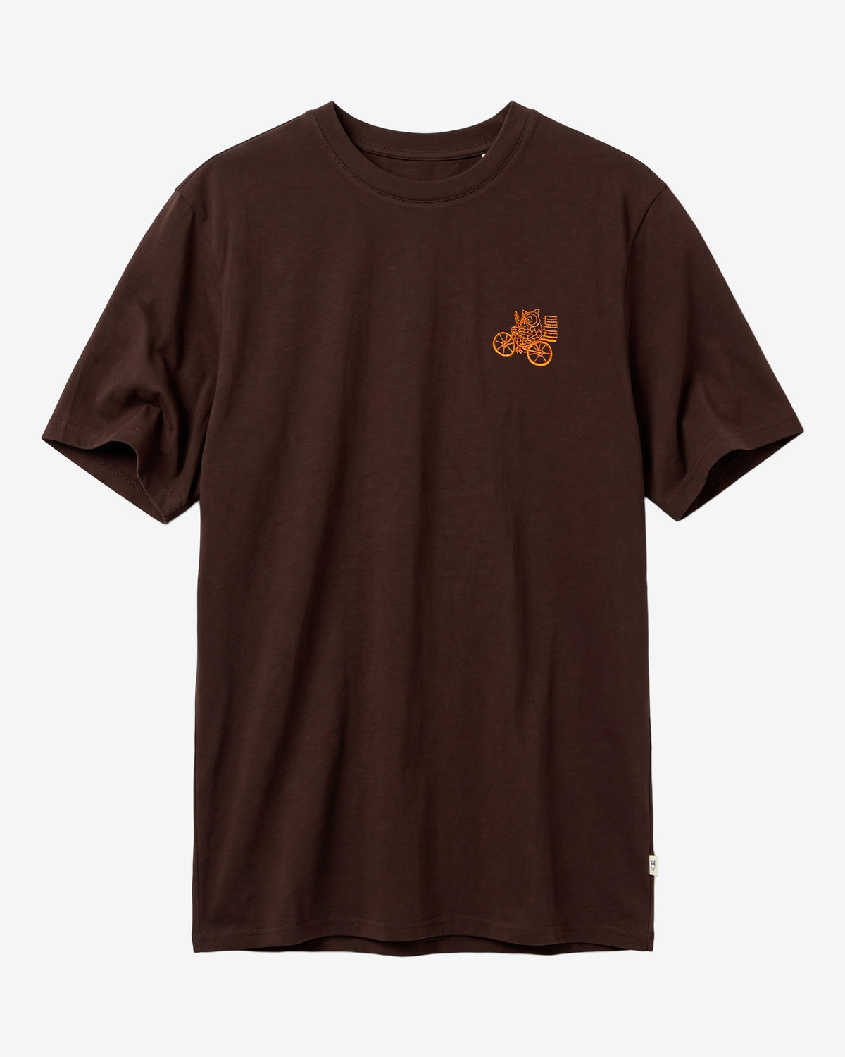 KnowledgeCotton Apparel - MEN Chest embroidery t-shirt T-shirts 1487 Chocolate Torte