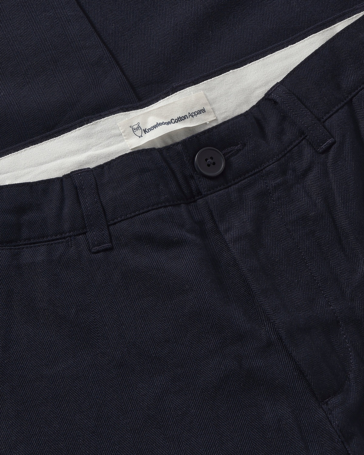 KnowledgeCotton Apparel - MEN Chuck regular herringbone pants Pants 1412 Night Sky