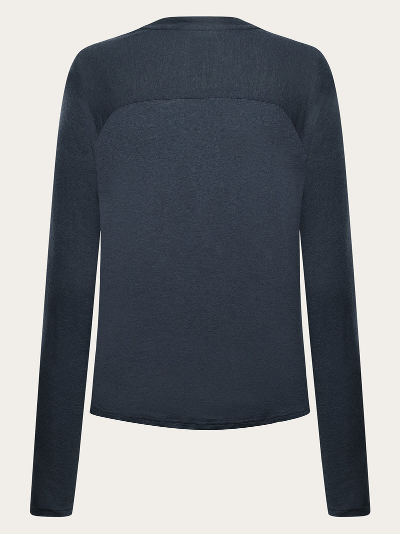 KnowledgeCotton Apparel - MEN Dynamic Wool 175 Single constructed long sleeve t-shirt - RWS Long Sleeves 1001 Total Eclipse