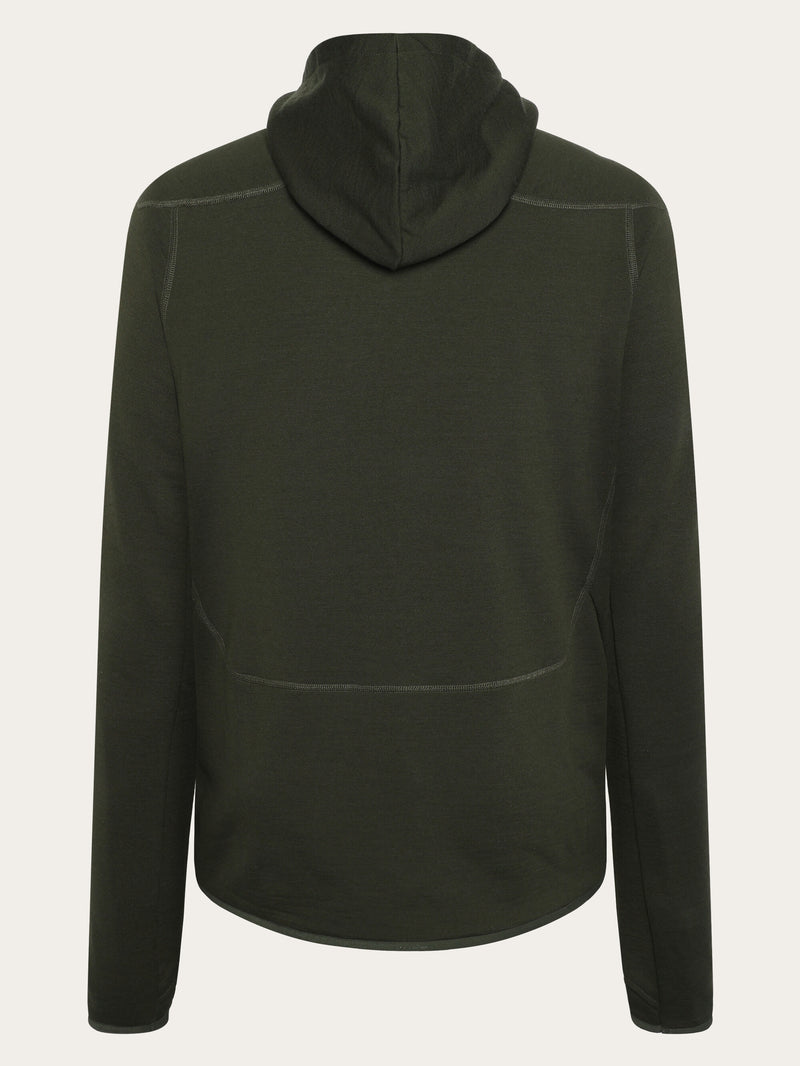 KnowledgeCotton Apparel - MEN Cleaver Wool 320 Fleece hoodie - RWS Fleeces 1090 Forrest Night