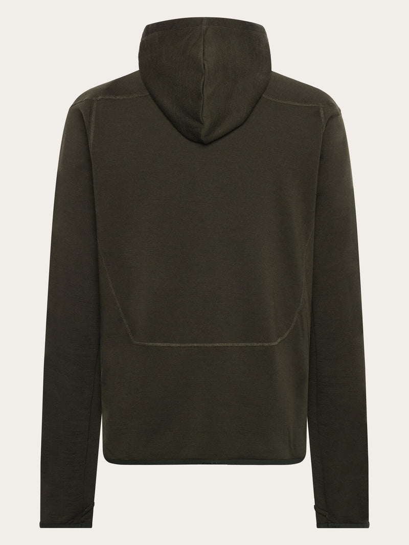 KnowledgeCotton Apparel - MEN Cleaver Wool 320 Fleece hoodie - RWS Fleeces 1090 Forrest Night