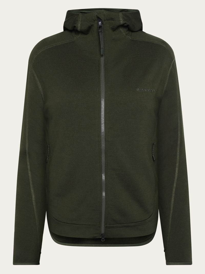 KnowledgeCotton Apparel - WMN Cleaver Wool 320 Fleece hoody - RWS Fleeces 1090 Forrest Night