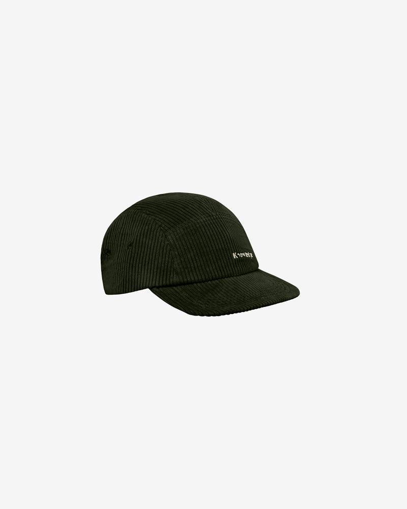 KnowledgeCotton Apparel - UNI Corduroy 5-panel cap Caps 1090 Forest Night