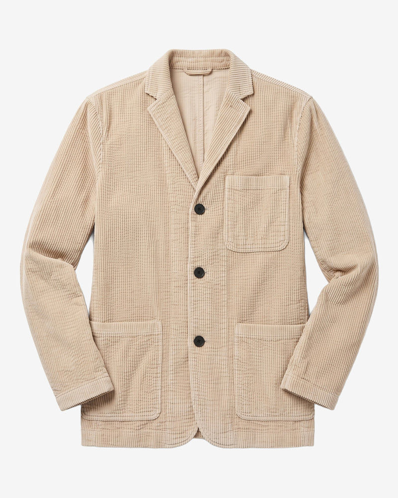 KnowledgeCotton Apparel - MEN Corduroy blazer Overshirts 1228 Light feather gray
