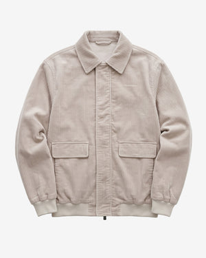 KnowledgeCotton Apparel - MEN Corduroy bomber jacket Jackets 1228 Light feather gray