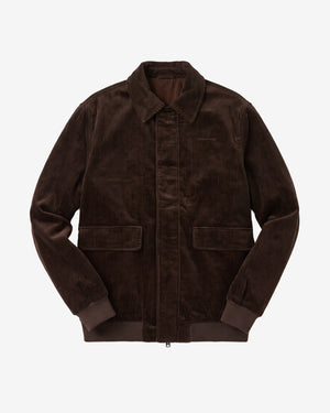 KnowledgeCotton Apparel - MEN Corduroy bomber jacket Jackets 1487 Chocolate Torte