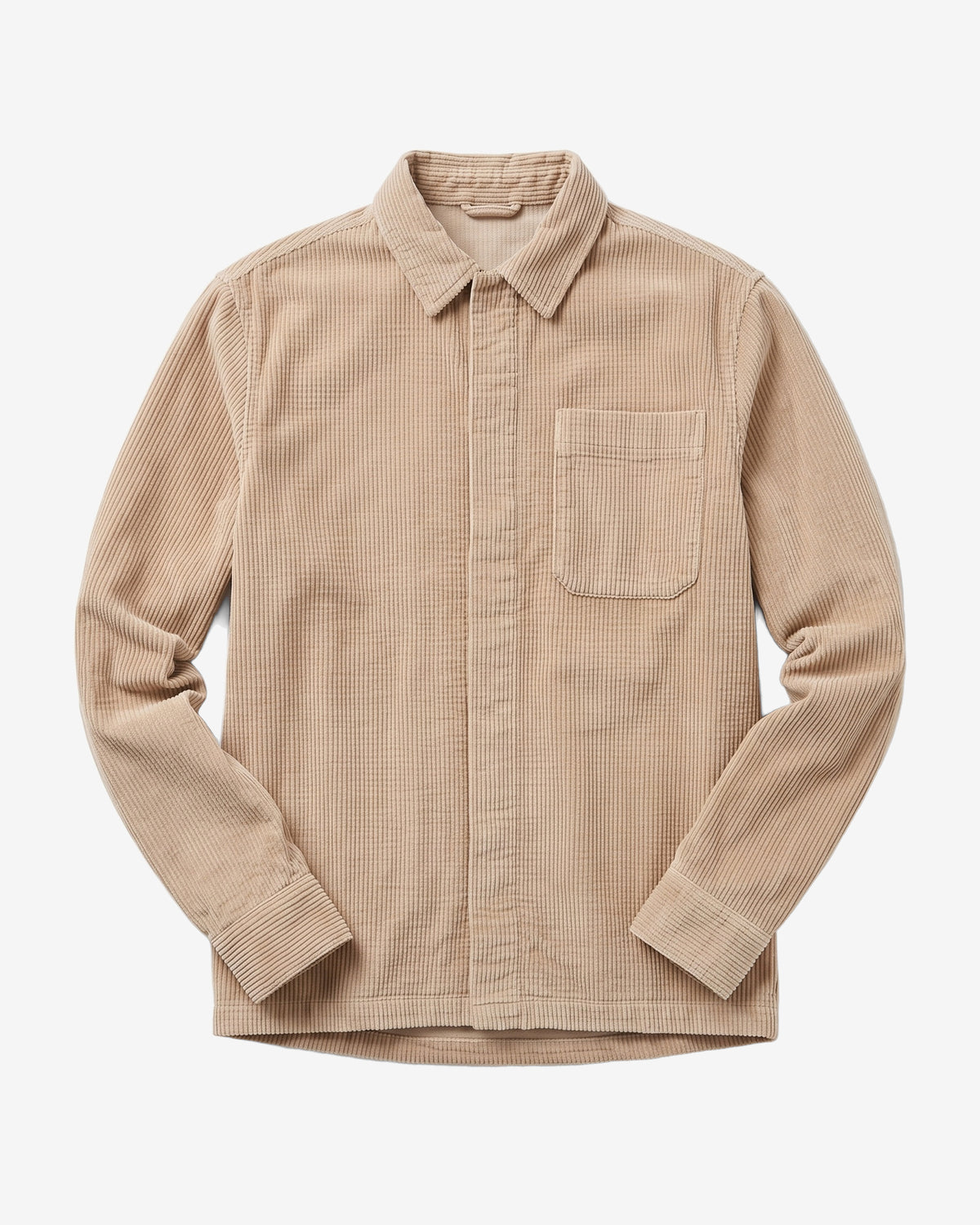 KnowledgeCotton Apparel - MEN Corduroy overshirt Overshirts 1228 Light feather gray